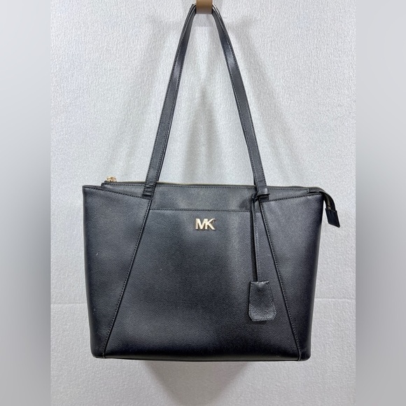 Michael Kors Bags Michael Kors Black Crossgrain Leather Maddie Tote